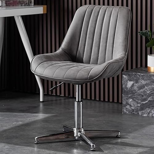 Moderner ergonomischer Büro-Schreibtischstuhl ohne Armlehne mit Drehfuß und PU-Leder-Polsterung von Generisch