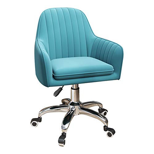 Moderner ergonomischer Bürostuhl aus Samt mit verstellbarer Höhe und Armlehnen (Seeblau) von Generisch