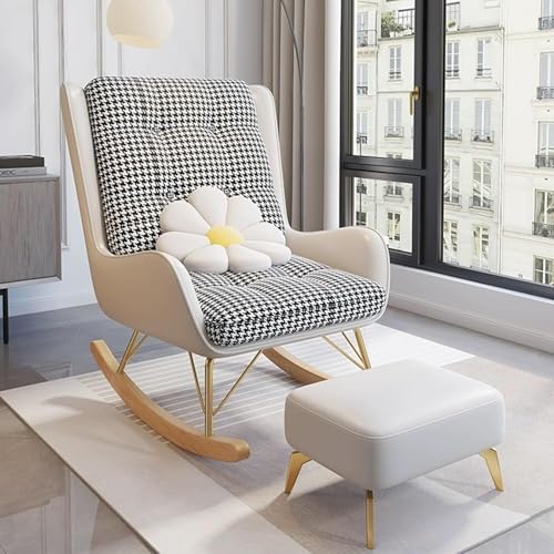 Moderner ergonomischer Schaukelstuhl für drinnen und draußen, Zero Gravity Loungesessel mit Fußstütze, perfekt für Schlafzimmer, Balkon & Wohnzimmer - Weiß von Generisch