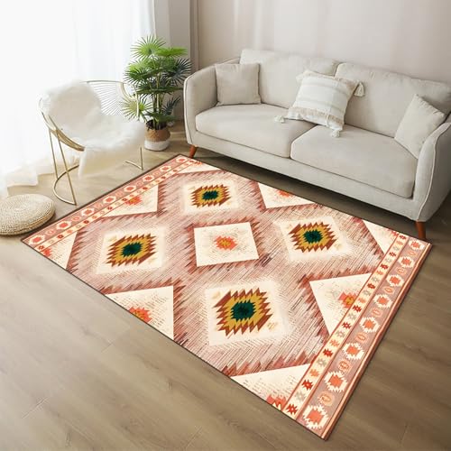 Moderner geometrischer Wohnzimmerteppich Kurzflor 140x180 cm stilvoll Rot Gelb Grün Beige Indoor Deko Teppich für Wohnzimmer & Schlafzimmer Moderner geometrischer Wohnzimmerteppich Kurzflor 140x180 cm stilvoll Rot Gelb Grün Beige Indoor Deko Teppich für Wohnzimmer & Schlafzimmer von Generisch