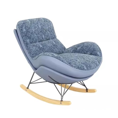 Moderner gepolsterter Schaukelstuhl mit doppelseitigem Kissen und Fußstütze, bequemer Lazy Loungesessel für Wohnzimmer (rosa Größe) von Generisch