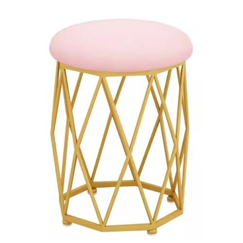 Moderner gepolsterter Schminktisch Stuhl - Stilvoller Eisenkunsthocker mit Schwammpolsterung - Vielseitige Bank für Wohnzimmer & Schlafzimmer, idealer Schminktisch-Begleiter Moderner gepolsterter Schminktisch Stuhl - Stilvoller Eisenkunsthocker mit Schwammpolsterung - Vielseitige Bank für Wohnzimmer & Schlafzimmer, idealer Schminktisch-Begleiter von Generisch