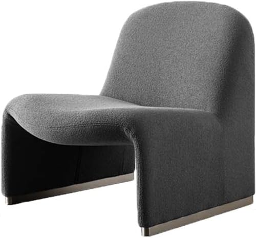Moderner gepolsterter Sherpa-Stoff Akzentstuhl für Wohnzimmer, Grau, kleiner Freizeit-Sofa-Stuhl für Schlafzimmer, Lesesessel mit faulem Design, 63 x 70 x 72 cm von Generisch