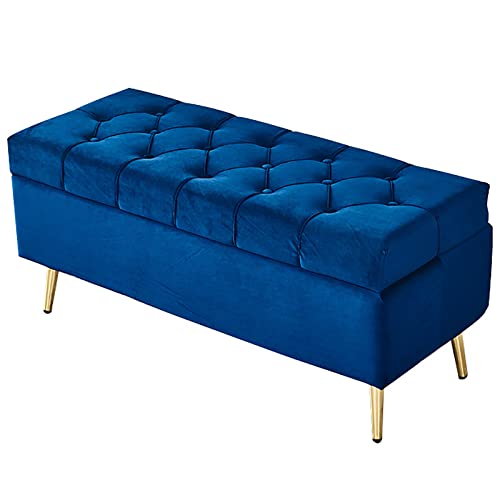 Moderner getufteter Polsterhocker mit Metallbeinen, platzsparender Bett-Organizer für Schlafzimmer von Generisch