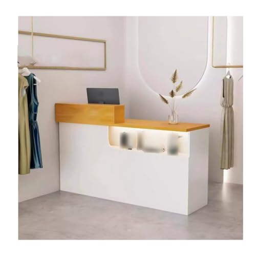 Moderner goldener Empfangstisch – stilvolle 99,8 cm große Theke für Lobby, Bety Salon & Bekleidungsgeschäft, moderner Willkommensschreibtisch & Reta-Shop-Präsentationstisch von Generisch
