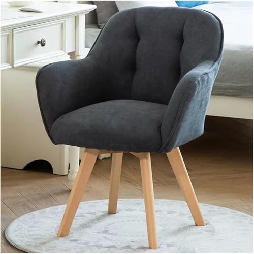 Moderner grauer Samt-Drehstuhl – Stilvoller Klappstuhl mit stabilen Holzbeinen für kleine Räume, perfekt für Wohn- und Loungebereiche – kompaktes und komfortables Design von Generisch