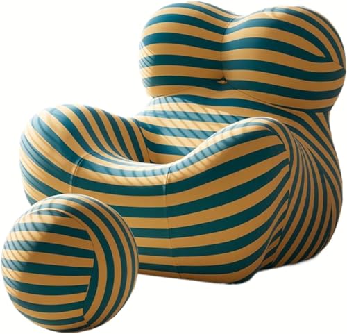 Moderner grüner Akzentstuhl mit Ottoman-Set, bequemer Loungesessel mit Fußstütze für Wohnzimmer, Schlafzimmer, Lesezimmer, Freizeit, Fasssessel mit Arm-Design der Mutter 76,2 x 71,1 cm von Generisch