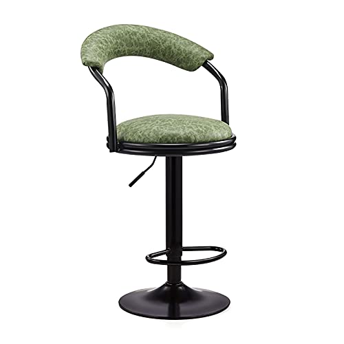 Moderner höhenverstellbarer Barhocker mit Rückenlehne und Sitz, für Esszimmer, Hausbar oder Küche, Grün, 60 x 80 cm von Generisch