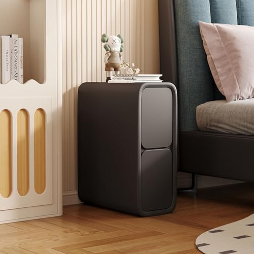 Moderner hoher Nachttisch mit Schubladen - Stilvoller Nachttisch aus Holz für Schlafzimmer Wohnzimmer oder Küche - schmales Design perfekt für kleine Räume von Generisch