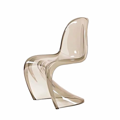 Moderner klarer Acryl-Stuhl – S-förmiger Armlehnen-Akzentstuhl für Esszimmer und Küche – Stilvoller transparenter Freischwinger – moderne Möbel von Generisch