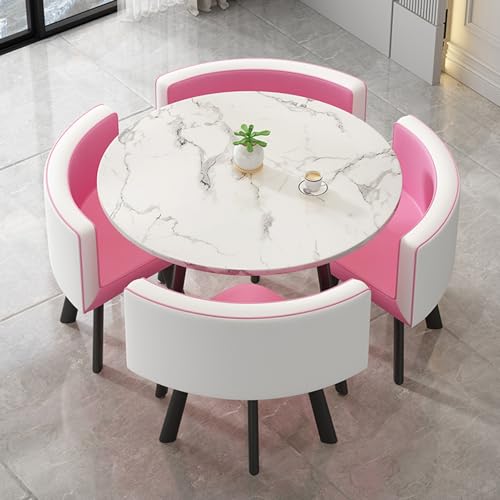 Moderner kleiner Konferenzraum Tisch & Stuhl Set Platzsparend Empfang Verhandlungsmöbel Stilvoller Büro Lounge Tisch Rosa Design für Wohnzimmer & Lounge von Generisch
