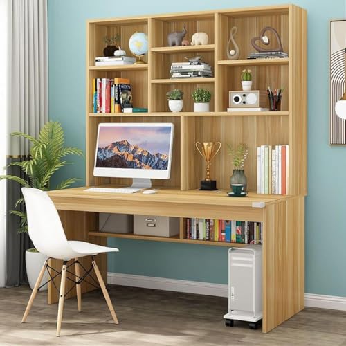 Moderner kompakter Computertisch mit Stall und Bücherregal – stilvoller Schreibtisch für Arbeitsstationen im Heimbüro, platzsparendes Design für Produktivität und Nisierung von Generisch