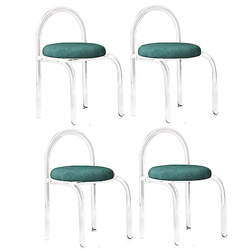 Moderner minimalistischer Acryl-Kosmetikstuhl mit weicher Oberfläche, transparenter Hocker für Schlafzimmer, Esszimmer und Schminktisch von Generisch