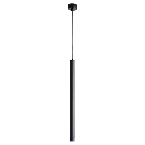 Moderner minimalistischer LED-Kronleuchter – schwarzer Zylinder-Troplight, 3 W Einzelkopf-Hängelampe für Schlafzimmer, lange Röhre-Deckenleuchte (3 x 40 cm) – weiße Beleuchtung von Generisch