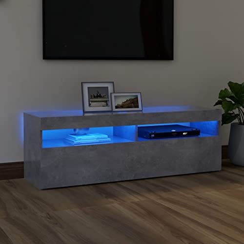 Moderner minimalistischer LED-TV-Ständer für 55-Zoll-Fernseher mit Stauraum, rustikales Grau von Generisch