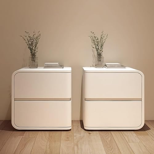 Moderner minimalistischer Nachttisch, 2er-Set, mit Doppelschubladen, Lederstruktur-Design, ideal für Schlafzimmer und Arbeitszimmer, Schwarz Moderner minimalistischer Nachttisch, 2er-Set, mit Doppelschubladen, Lederstruktur-Design, ideal für Schlafzimmer und Arbeitszimmer, Schwarz von Generisch