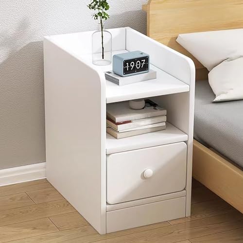 Moderner minimalistischer Nachttisch Beistelltisch mit Doppelschublade für Wohnzimmer, Schlafzimmer & Büro - Elegantes weißes Design Moderner minimalistischer Nachttisch Beistelltisch mit Doppelschublade für Wohnzimmer, Schlafzimmer & Büro - Elegantes weißes Design von Generisch