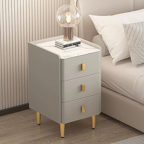 Moderner minimalistischer Nachttisch aus Massivholz mit 3 Schubladen, multifunktionale Kommode, starke Tragfähigkeit, ideal für Schlafzimmer von Generisch