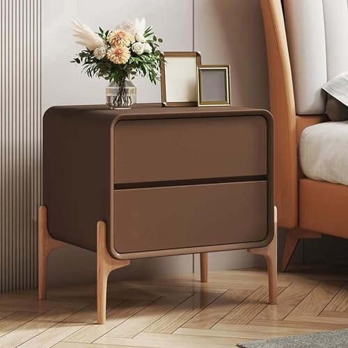 Moderner minimalistischer Nachttisch aus Massivholz mit Aufbewahrungsschubladen für Schlafzimmer, Nachttisch aus Holz, Kommode mit Schubladen, braunes Finish, stilvolle Schlafzimmermöbel Moderner minimalistischer Nachttisch aus Massivholz mit Aufbewahrungsschubladen für Schlafzimmer, Nachttisch aus Holz, Kommode mit Schubladen, braunes Finish, stilvolle Schlafzimmermöbel von Generisch
