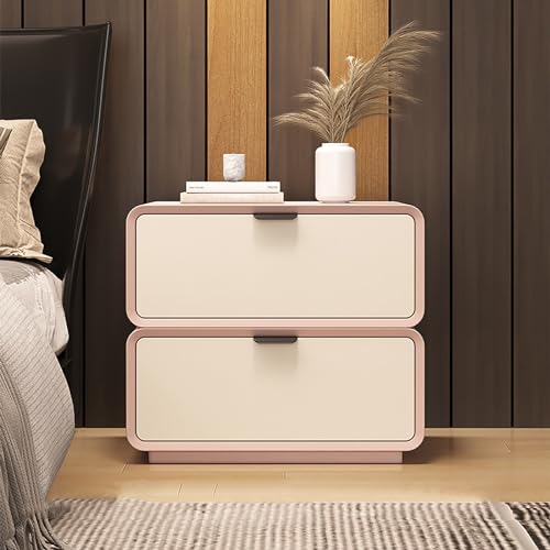 Moderner minimalistischer Nachttisch aus Massivholz mit Mikrofaser-Leder-Finish, weiße Kommode für Schlafzimmer Moderner minimalistischer Nachttisch aus Massivholz mit Mikrofaser-Leder-Finish, weiße Kommode für Schlafzimmer von Generisch