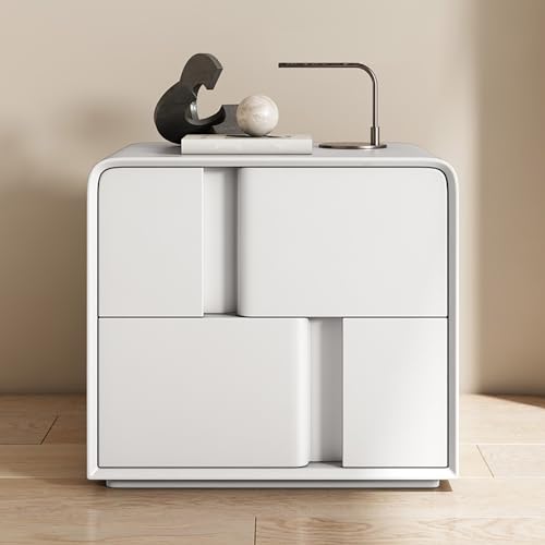 Moderner minimalistischer Nachttisch aus Massivholz mit doppelten Schubladen, platzsparender Nachttisch für Schlafzimmer oder Wohnzimmer Moderner minimalistischer Nachttisch aus Massivholz mit doppelten Schubladen, platzsparender Nachttisch für Schlafzimmer oder Wohnzimmer von Generisch