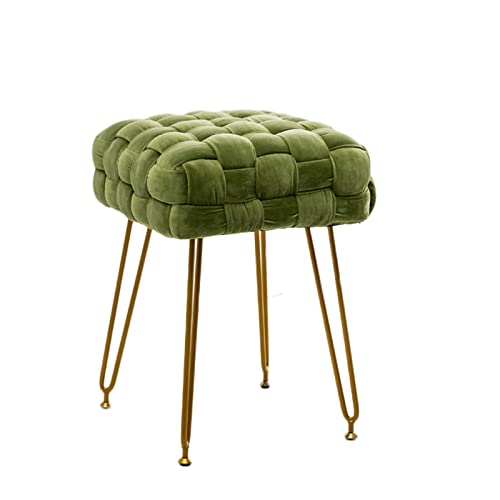 Moderner minimalistischer gewebter Ottomanhocker für Schlafzimmer, Kommode, Stuhl, Grün (38 x 38 x 43 cm) von Generisch