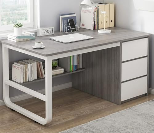 Moderner multifunktionaler Bürotisch mit 3 Schubladen und Ablageflächen, verstellbarer Stehpult für Computer-Arbeitsplatz und Arbeitsbereich, Grau, 120 x 48 x 75 cm Moderner multifunktionaler Bürotisch mit 3 Schubladen und Ablageflächen, verstellbarer Stehpult für Computer-Arbeitsplatz und Arbeitsbereich, Grau, 120 x 48 x 75 cm von Generisch