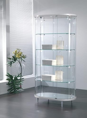 Moderner ovaler Schrankständer mit LED-Licht für Zuhause oder Geschäft Moderner ovaler Schrankständer mit LED-Licht für Zuhause oder Geschäft von Generisch