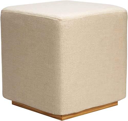 Moderner quadratischer Fußhocker mit gepolstertem Schaumstoffsitz für kleine Räume, gepolsterte Fußstütze, Sitz für Schminktisch oder Wohnzimmer von Generisch