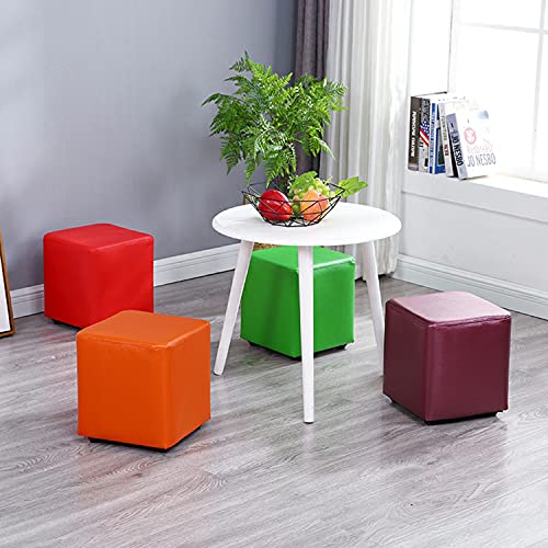 Moderner quadratischer Ottoman-Fußhocker mit gepolstertem Schaumstoffsitz, kleine gepolsterte Fußstütze, Sitz für Schminktisch von Generisch