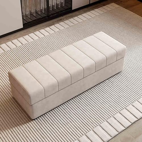 Moderner rechteckiger Aufbewahrungs-Pouf mit Fußstütze – gepolsterte Schuhbank für Eingangsbereich & Schlafzimmer Massivholzstruktur Weiß 100 x 45 cm – stilvolle Wohnmöbel Moderner rechteckiger Aufbewahrungs-Pouf mit Fußstütze – gepolsterte Schuhbank für Eingangsbereich & Schlafzimmer Massivholzstruktur Weiß 100 x 45 cm – stilvolle Wohnmöbel von Generisch
