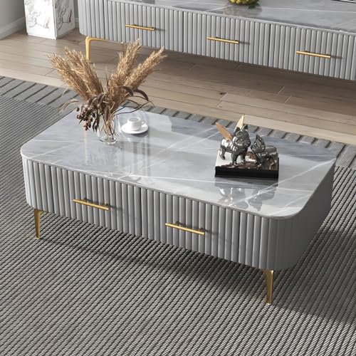Moderner rechteckiger Couchtisch mit 4 Beinen, schlichtes Design für Wohnzimmer, perfekt für Kaffee & Cocktails, vielseitiger TV-Schrank von Generisch