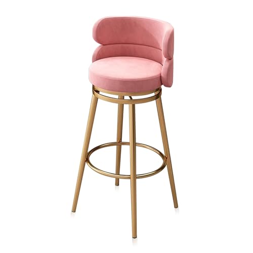Moderner rosa Barhocker mit Thekenhöhe – drehbarer Küchenhocker mit bequemer Rückenlehne für Kücheninsel – Stilvoller 65 cm Esszimmerstuhl Set von 1 Moderner rosa Barhocker mit Thekenhöhe – drehbarer Küchenhocker mit bequemer Rückenlehne für Kücheninsel – Stilvoller 65 cm Esszimmerstuhl Set von 1 von Generisch