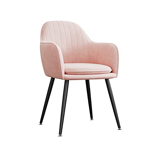 Moderner rosa Schminkstuhl mit schwarzen Metallbeinen für Schminktisch oder Schuhbank im Wohnzimmer oder Schlafzimmer von Generisch