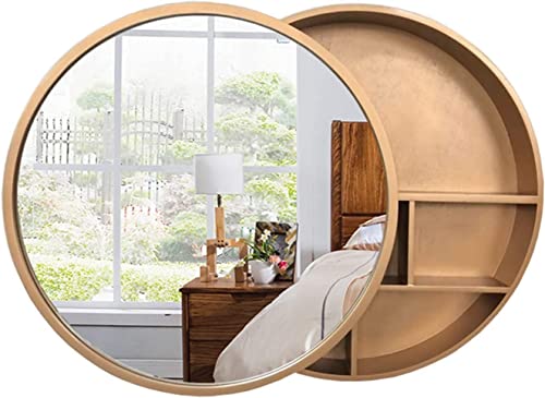 Moderner runder Badezimmer-Spiegelschrank mit Zwei-Wege-Schiebetür, Wandmontage, Medizinschrank für Heimdekoration, Schwarz/Gold, 70 cm/50 cm Moderner runder Badezimmer-Spiegelschrank mit Zwei-Wege-Schiebetür, Wandmontage, Medizinschrank für Heimdekoration, Schwarz/Gold, 70 cm/50 cm von Generisch