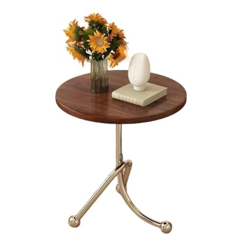 Moderner runder Beistelltisch - Metallgestell mit Holzplatte, Dreiecksstruktur, kompakter Couchtisch für Wohnzimmer, Wohnung oder Büro Moderner runder Beistelltisch - Metallgestell mit Holzplatte, Dreiecksstruktur, kompakter Couchtisch für Wohnzimmer, Wohnung oder Büro von Generisch