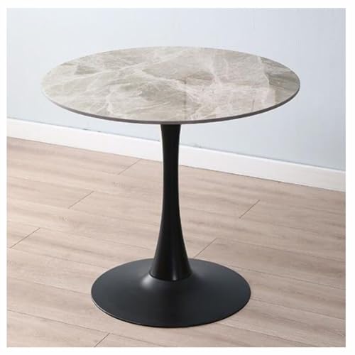 Moderner runder Bistrotisch, 70 cm, Marmor-Esstisch mit Metallfuß, 4-Sitzer, Küchen- und Wohnzimmermöbel, stilvoller Couchtisch für Esszimmer, elegantes Design von Generisch