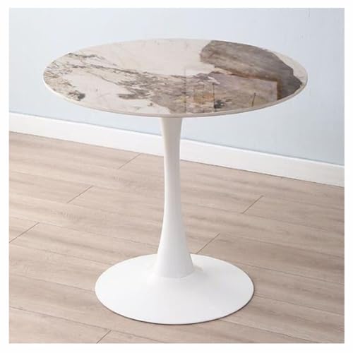 Moderner runder Bistrotisch, 80 cm, Marmor-Esstisch mit Metallsockel, stilvolle 4-Sitzer-Küchen- und Wohnzimmermöbel, moderner Couchtisch für Esszimmer und Unterhaltung Moderner runder Bistrotisch, 80 cm, Marmor-Esstisch mit Metallsockel, stilvolle 4-Sitzer-Küchen- und Wohnzimmermöbel, moderner Couchtisch für Esszimmer und Unterhaltung von Generisch