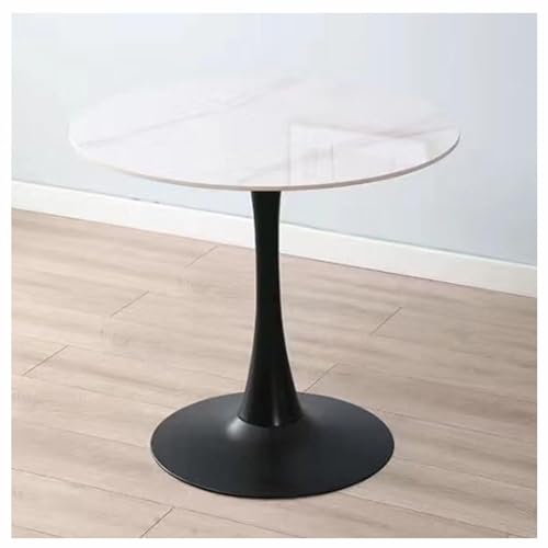Moderner runder Bistrotisch, Marmor-Esstisch, 60/70/80 cm, 4-Sitzer, Küchen- und Wohnzimmermöbel, stilvoller Metallsockel, Couchtisch, elegante Heimdekoration (Größe: 60 cm, Farbe: 5) von Generisch