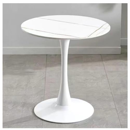 Moderner runder Bistrotisch – Marmorplatte mit Metallfuß – ideal für 4-Sitzer-Esszimmer, Esszimmer und Wohnzimmer von Generisch