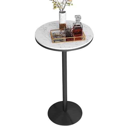 Moderner runder Bistrotisch mit Marmorplatte, elegantes und langlebiges Design für Wohnzimmer, Küche oder Essbereich von Generisch