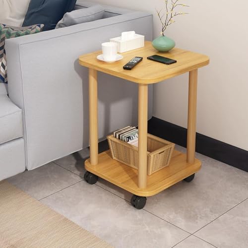 Moderner runder Couchtisch, Wohnzimmer, mit Rolle, 2-stöckiges Ablageregal, modern rund, Akzenttisch für Schlafzimmer Moderner runder Couchtisch, Wohnzimmer, mit Rolle, 2-stöckiges Ablageregal, modern rund, Akzenttisch für Schlafzimmer von Generisch