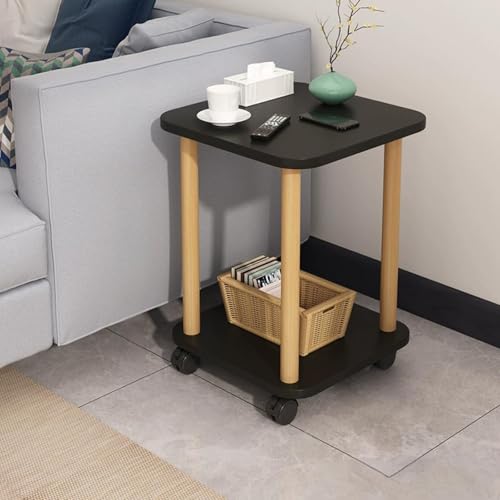 Moderner runder Couchtisch, Wohnzimmer, mit Rolle, 2-stöckiges Ablageregal, modern rund, Akzenttisch für Schlafzimmer Moderner runder Couchtisch, Wohnzimmer, mit Rolle, 2-stöckiges Ablageregal, modern rund, Akzenttisch für Schlafzimmer von Generisch