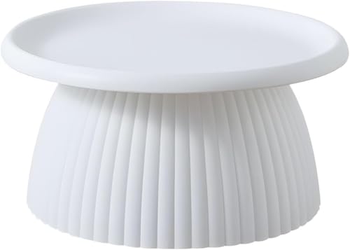 Moderner runder Couchtisch aus Kunststoff, nordischer Pilz, kleiner Kaffee, Balkon, schlichter, moderner Mini-Beistelltisch aus Kunststoff (Größe: 70 x 35 cm, Farbe: Weiß B) von Generisch