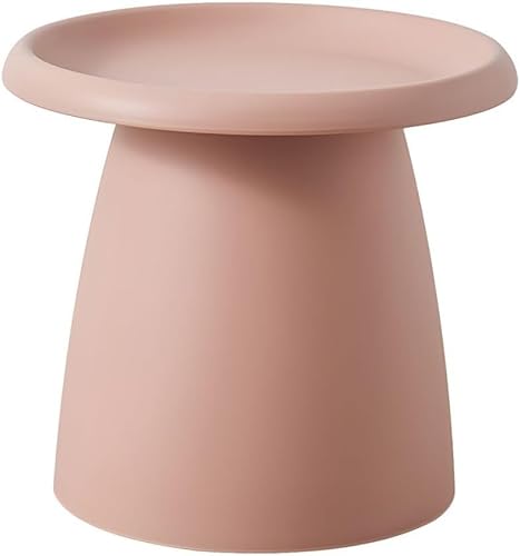 Moderner runder Couchtisch aus Kunststoff, nordischer Pilz, kleiner Kaffeetisch, Balkon, schlichter, moderner Mini-Beistelltisch aus Kunststoff (Größe: 45 x 50 cm, Farbe: Rosa, A) von Generisch