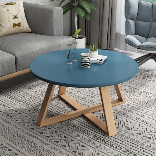 Moderner runder Couchtisch für Wohnzimmer und Schlafzimmer, skandinavische Beistelltische, stabil und einfache Montage, 1/2er-Set, Blau, 70 x 70 x 45 cm Moderner runder Couchtisch für Wohnzimmer und Schlafzimmer, skandinavische Beistelltische, stabil und einfache Montage, 1/2er-Set, Blau, 70 x 70 x 45 cm von Generisch