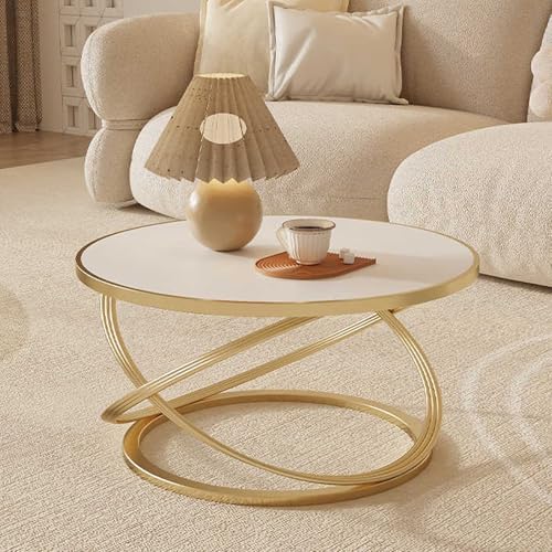 Moderner runder Couchtisch mit Schieferoberfläche und Metallbeinen, ideal für Wohnzimmer, kleine Räume und Büro Moderner runder Couchtisch mit Schieferoberfläche und Metallbeinen, ideal für Wohnzimmer, kleine Räume und Büro von Generisch