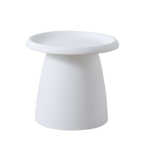 Moderner runder Couchtisch mit Sockel – kleiner Mini-Beistelltisch aus Kunststoff für Balkon – schlichtes nordisches Design von Generisch