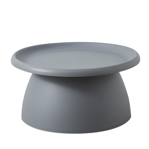 Moderner runder Couchtisch mit Sockel – kleiner Mini-Beistelltisch aus Kunststoff für Balkon – schlichtes nordisches Design von Generisch