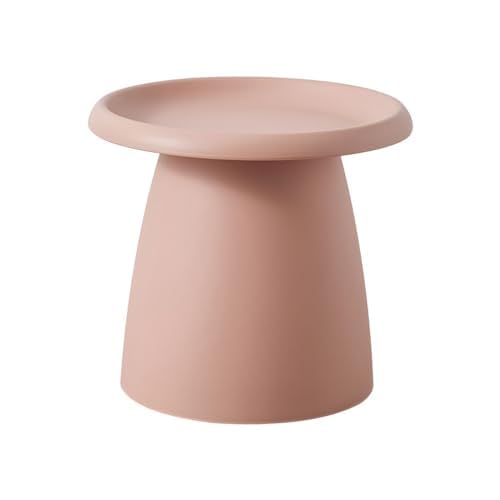 Moderner runder Couchtisch mit Sockel – kleiner Mini-Beistelltisch aus Kunststoff für Balkon – schlichtes nordisches Design von Generisch